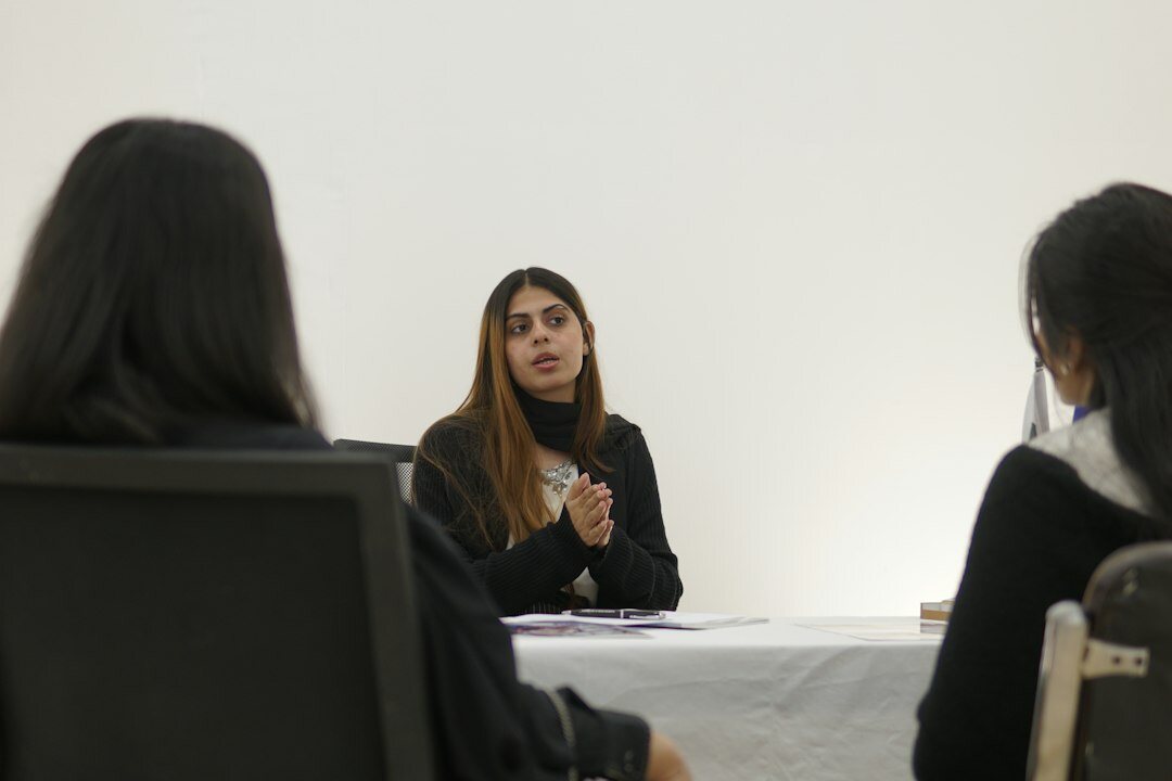 woman leading meeting